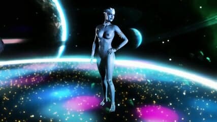 Shapely cutie Liara T'Soni records a nude dance video to please Shepard