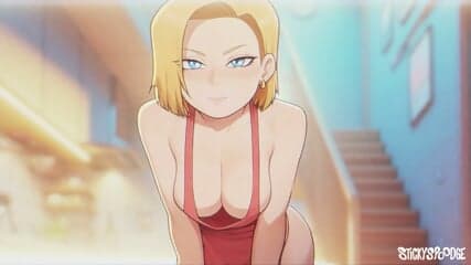 C18 Dragon ball blowjob with krillin