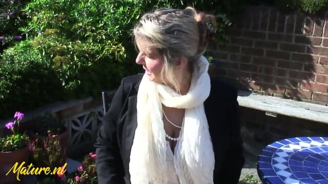 British Housewife Alexa Shows Off Her Big Natural Tits And Masturbates Outside