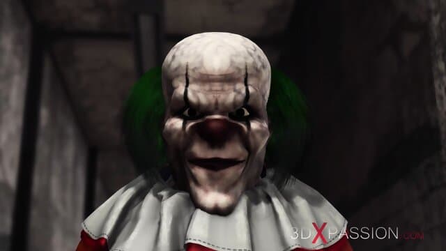 A Real Dirty Girl Has Her First Anal Rough Fuck With An Evil Clown